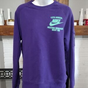 Nike Night run sweater Purple and green